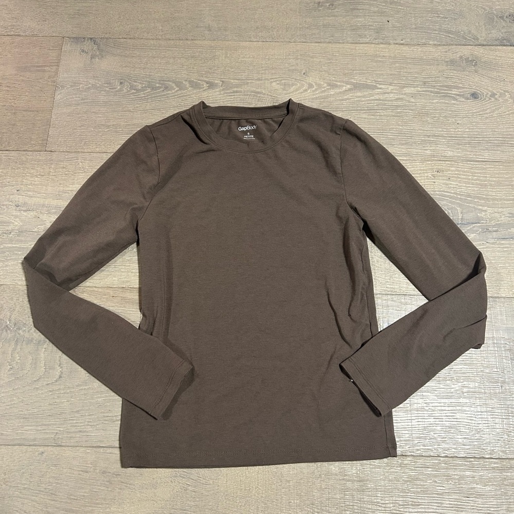 GAP Chocolate Brown Long Sleeve Crew Tee